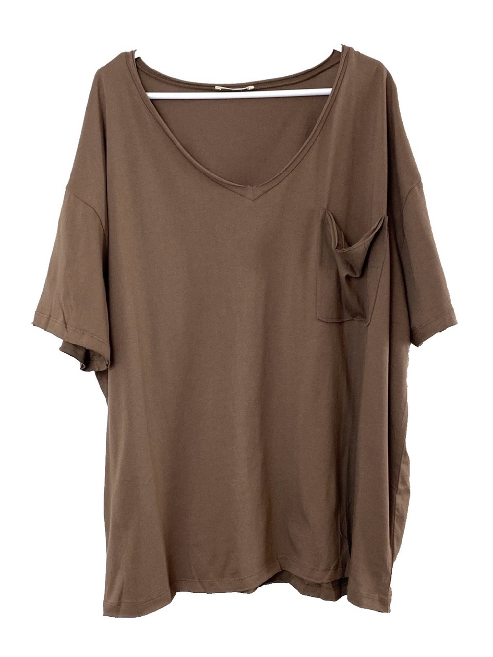 Zenana Brown Oversized T-Shirt - Large